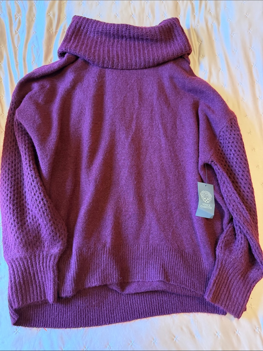 Vince Camuto Plum Ribbed Turtleneck Sweater